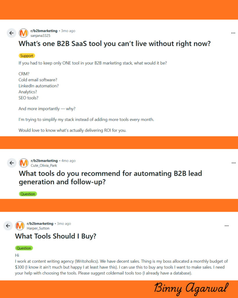 PEOPLE ASKING FOR RECOMENDATION ON REDDIT